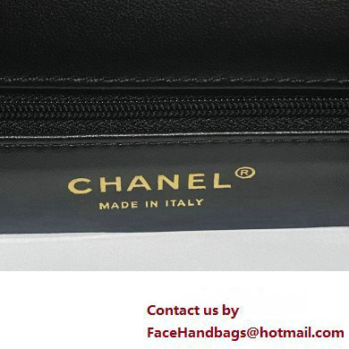 CHANEL Wool Felt  &  Gold-Tone Metal Mini Messenger Bag BLACK AS4397 2023